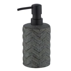 Wenko Seifenspender Mantua Keramik 0,36 L 7.5 X 16.5 X 7.5 Cm Schwarz