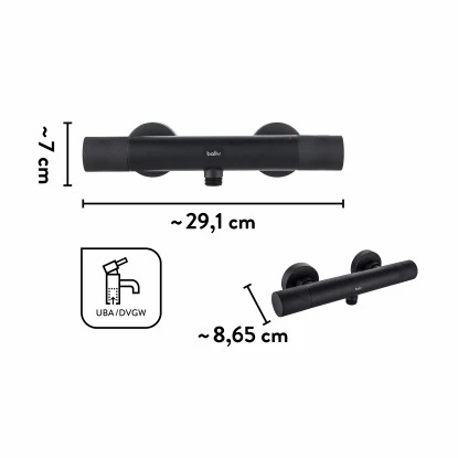baliv Thermostat-Duscharmatur DU-2060 Schwarz