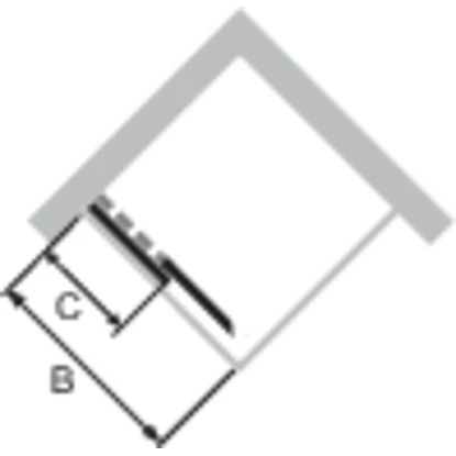 Hüppe Gleittüreckeinstieg EasyEntry 2-tlg. 1/2 BxH: 80 cm x 200 cm L Silber HoGl