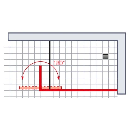 Schulte Walk-In Dusche Toura 80 x 200 cm mit beweglichem Element 40 cm