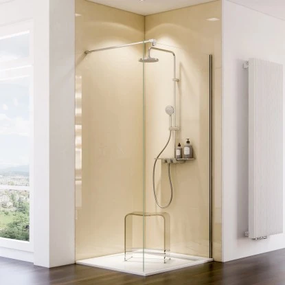 Schulte ExpressPlus DecoDesign Duschrückwand 100 x 255 cm Hochglanz Creme-Beige