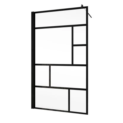 Schulte Alexa Style 2.0 Duschwand Walk In BlackStyle Atelier 1 Dekor 100 x 200cm