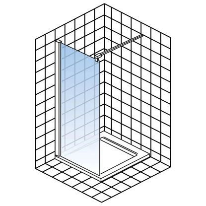 Schulte Alexa Style 2.0 Duschwand Walk In BlackStyle Atelier 1 Dekor 100 x 200cm