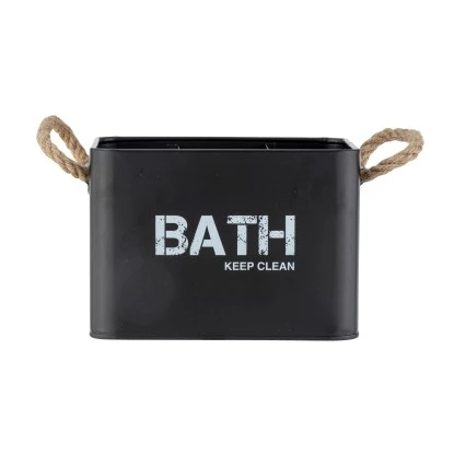 Wenko Badbox Gara mit 4 Fächern Schwarz 2,37 l Stahl 19 x 12.5 x 13 cm Schwarz