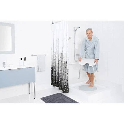 Ridder Duschhocker Weiß höhenverstellbar mit Hygieneausschnitt