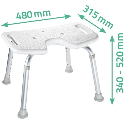 Ridder Duschhocker Weiß höhenverstellbar mit Hygieneausschnitt
