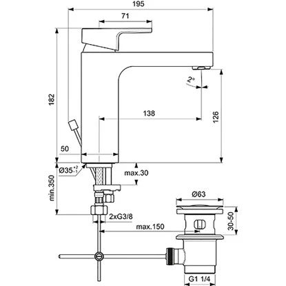 Ideal Standard Waschtischarmatur Edge Grande Chrom