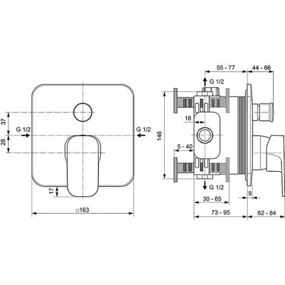 Ideal Standard Badearmatur Tonic II Unterputz Chrom