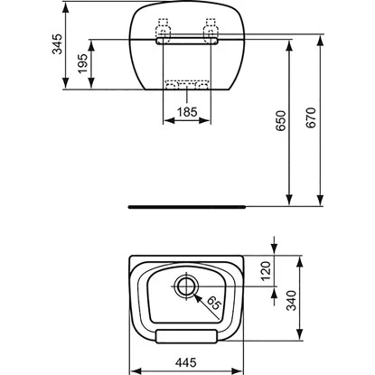 Ideal Standard Ausgußbecken Duoro 445 mm Weiß
