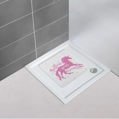 Wenko Duscheinlage Unicorn Pink 54 cm x 54 cm