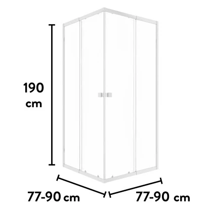 baliv Duschkabine DUK-90.10E 77 cm - 90 cm Chrom