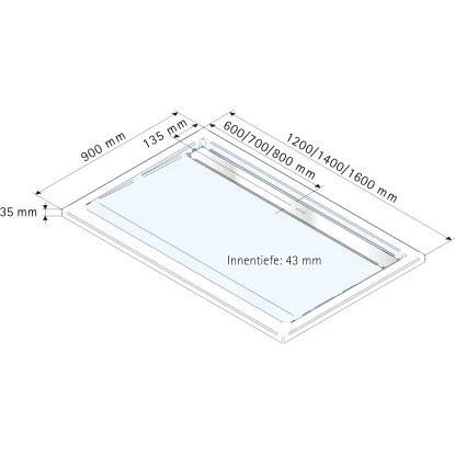 Schulte Duschwanne mit Rinne Rechteck 90 cm x 140 cm