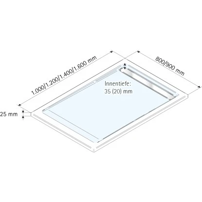 Schulte ExpressPlus Duschwanne mit Rinne extraflach 90x100cm