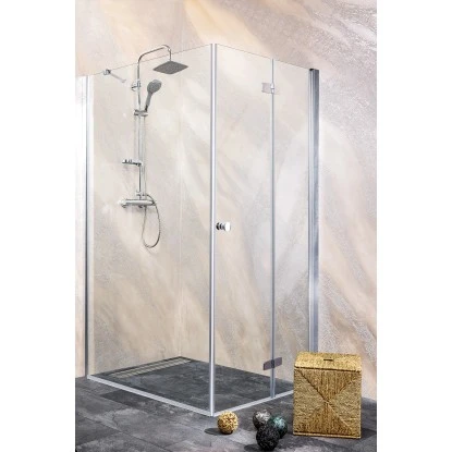 Sanotechnik Falttür Duet Anschlag Rechts 75 cm x 195 cm Klarglas