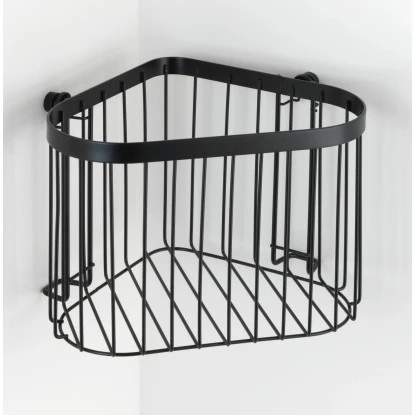 Wenko Eckablage Classic Plus Black Stahl 23,5 x 16,5 x 18,5 cm Schwarz