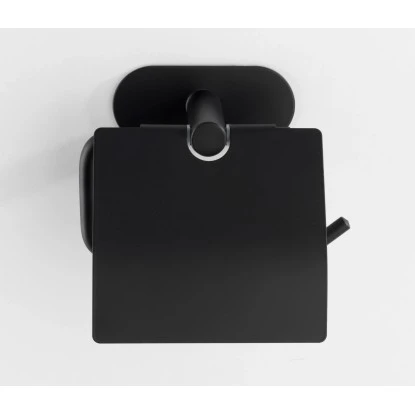 Wenko Turbo-Loc Edelstahl Toilettenpapierhalter Orea Black Matt 14 x 12.5 x 7 cm