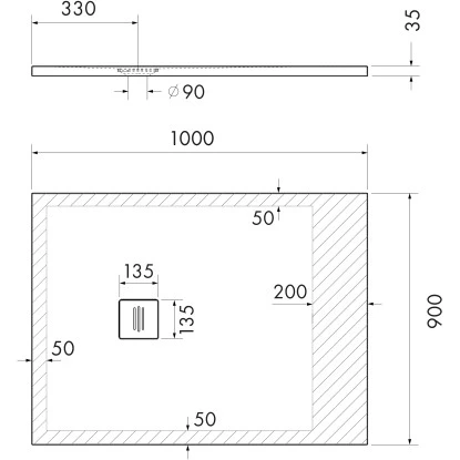 Ottofond Duschwanne Nevis 100 cm x 90 cm Weiß