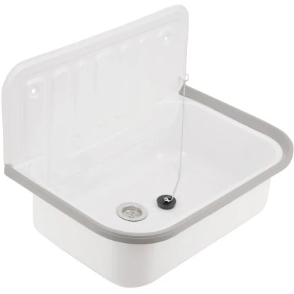 Sanitop-Wingenroth Ausgussbecken glasierter Stahl 50 cm Weiß