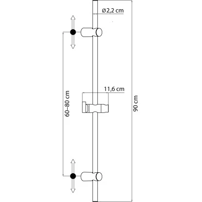 aquaSu Duschstange Taobo 90 cm Chrom