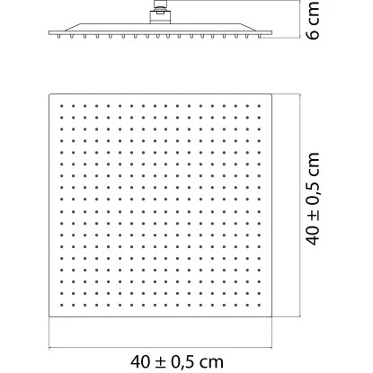 aquaSu Kopfbrause Offertio Eckig 40 x 40 cm Chrom