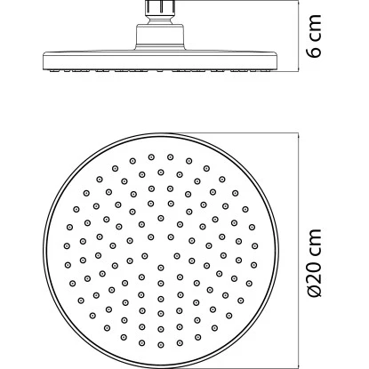 aquaSu Kopfbrause Viba Ø 20 cm Chrom-Grau