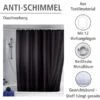 Wenko Anti-Schimmel Duschvorhang Uni Polyester 180 Cm X 200 Cm Schwarz