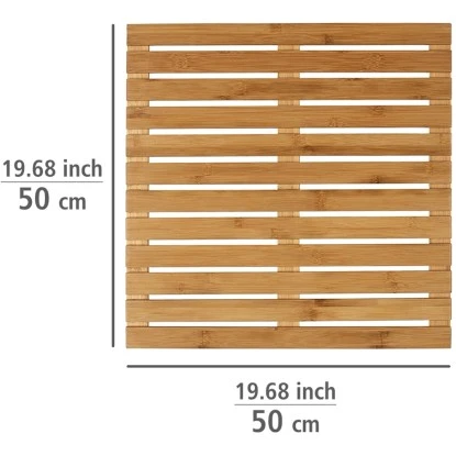 Wenko Baderost Indoor & Outdoor Bambus rutschhemmende Unterseite 50 cm x 50 cm