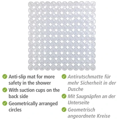 Wenko Duscheinlage Belem 54 cm x 54 cm Transparent