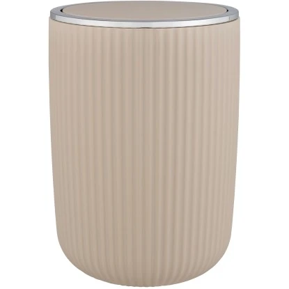 Wenko Schwingdeckeleimer Agropoli L Kosmetikeimer mit Schwingdeckel 5,5 l Beige