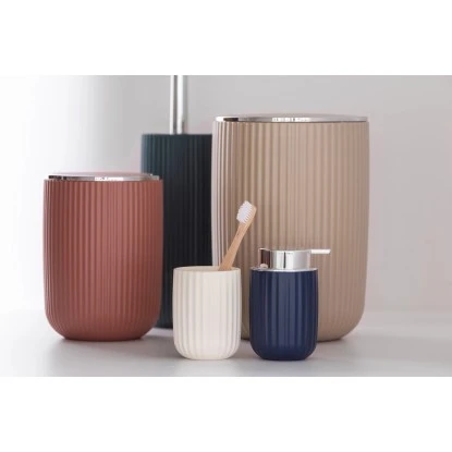 Wenko Schwingdeckeleimer Agropoli L Kosmetikeimer mit Schwingdeckel 5,5 l Beige