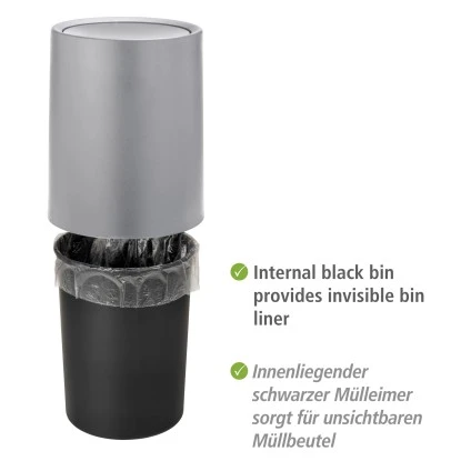 Wenko Schwingdeckeleimer Atri Grau 6 l