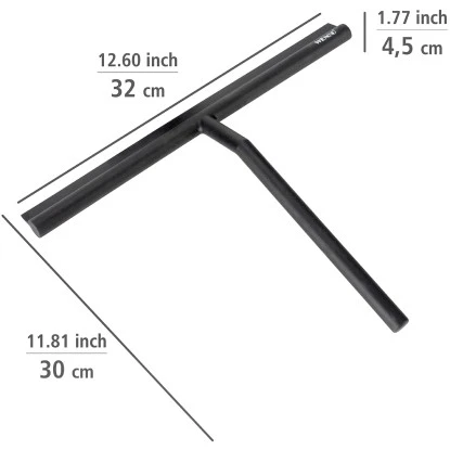 Wenko Badezimmerwischer Mola XXL mit breiter Wischfläche aus Silikon Schwarz