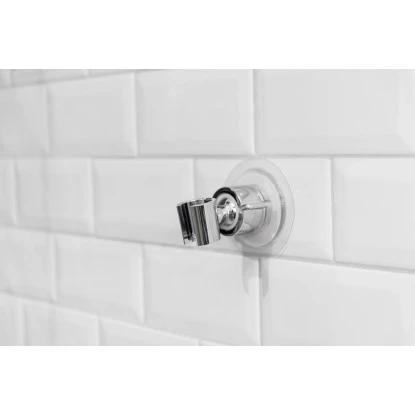 Wenko Duschkopfhalter 360° Befestigen ohne Bohren Ø 8 x 7,5 cm Chrom