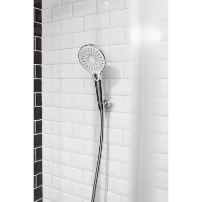 Wenko Duschkopfhalter 360° Befestigen ohne Bohren Ø 8 x 7,5 cm Chrom