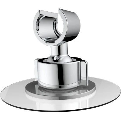 Wenko Duschkopfhalter 360° Befestigen ohne Bohren Ø 8 x 7,5 cm Chrom