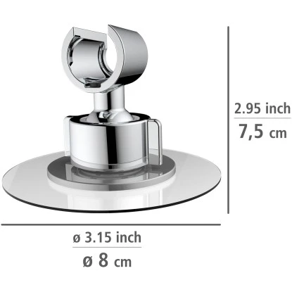 Wenko Duschkopfhalter 360° Befestigen ohne Bohren Ø 8 x 7,5 cm Chrom