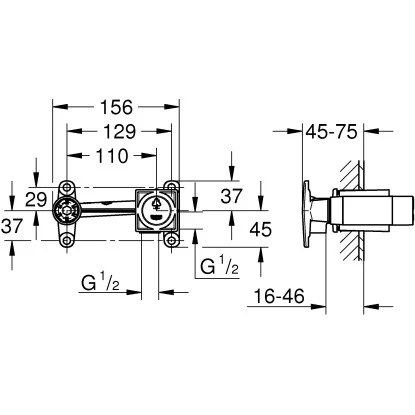 Grohe Einhand-Unterputz-Universal-Einbaukörper DN 15 Kartusche 35 mm