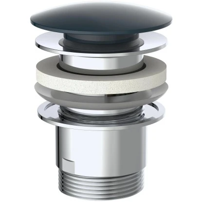 Kirchhoff Pop Up Waschbeckenstöpsel Schwarz Matt 1 1/4 Zoll x 65 mm
