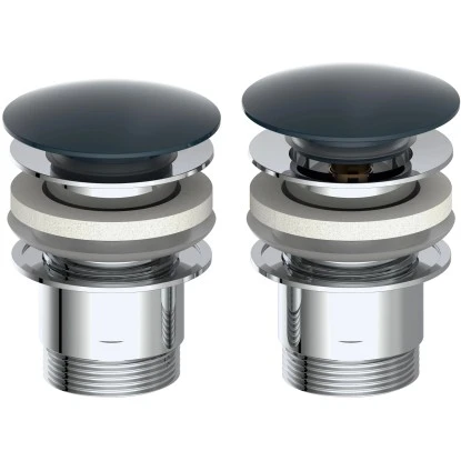 Kirchhoff Pop Up Waschbeckenstöpsel Schwarz Matt 1 1/4 Zoll x 65 mm