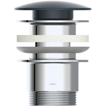 Kirchhoff Pop Up Waschbeckenstöpsel Schwarz Matt 1 1/4 Zoll x 65 mm