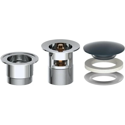 Kirchhoff Pop Up Waschbeckenstöpsel Schwarz Matt 1 1/4 Zoll x 65 mm