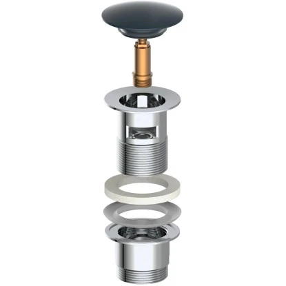 Kirchhoff Pop Up Waschbeckenstöpsel Schwarz Matt 1 1/4 Zoll x 65 mm