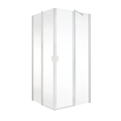 Schulte Sunny Eckeinstieg 4-tlg. mit Drehtüren 80 x 80 x 180 cm Weiß