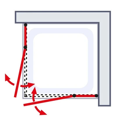 Schulte Sunny Eckeinstieg 4-tlg. mit Drehtüren 80 x 80 x 180 cm Weiß