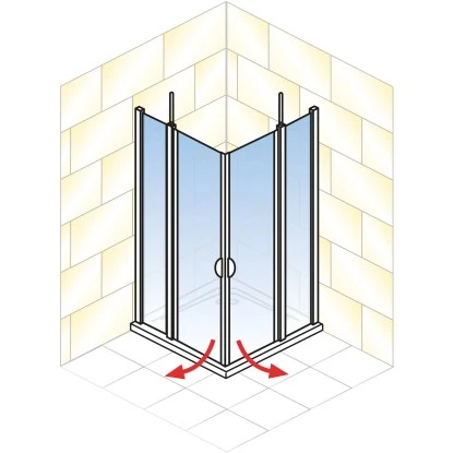 Schulte Eckeinstieg 4-teilig Sunny Alpinweiß Echtglas Klar Hell 180 cm x 90 cm