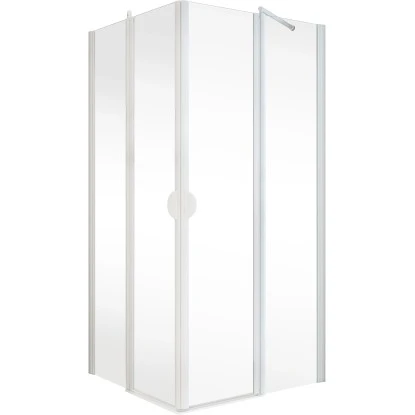 Schulte Eckeinstieg 4-teilig Sunny Alpinweiß Echtglas Klar Hell 180 cm x 90 cm