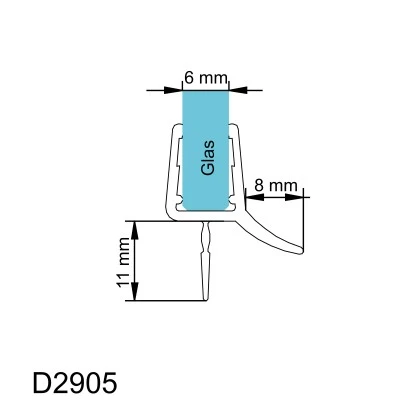 Schulte Wasserabweisprofil für 6 mm Glas