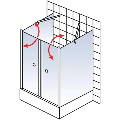 Schulte Pendeltür als U-Kabine Alexa Style 2.0 Alu-Natur 192 cm x 90 cm
