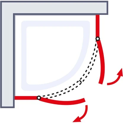 Schulte Runddusche Alexa Style 2.0 Echtglas 4-tlg. Alu-Natur 90 cm x 90 cm