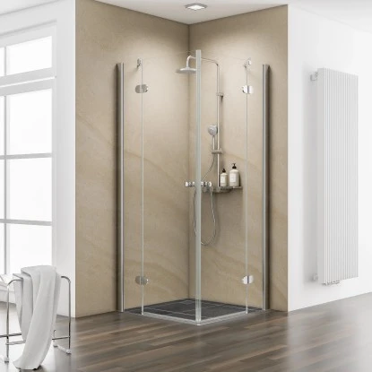 Schulte ExpressPlus Eckeinstieg 4-tlg. MasterClass Chromoptik 79,2-81,2x200cm